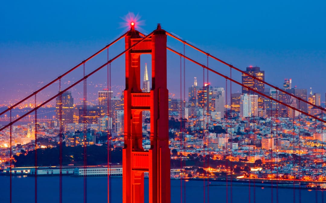 California Golden Gate Bridge Business Skyline